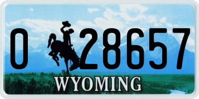 WY license plate 028657