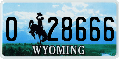 WY license plate 028666