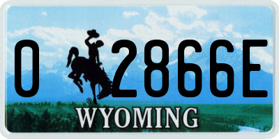 WY license plate 02866E