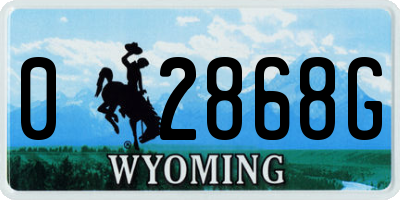 WY license plate 02868G