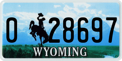 WY license plate 028697