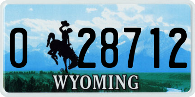 WY license plate 028712
