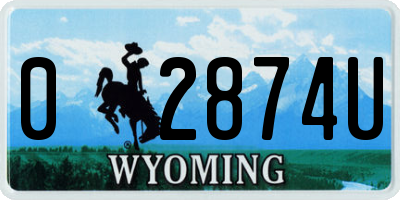 WY license plate 02874U