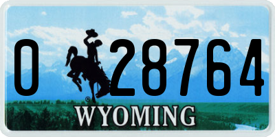 WY license plate 028764