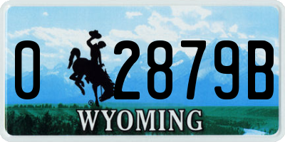 WY license plate 02879B