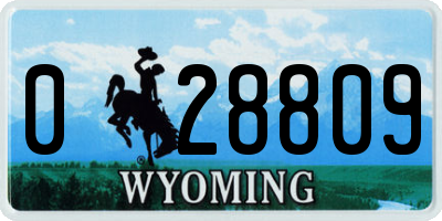 WY license plate 028809