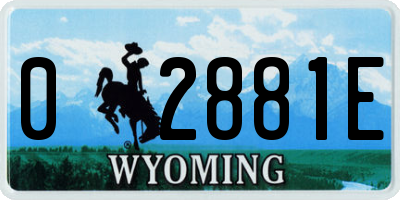 WY license plate 02881E