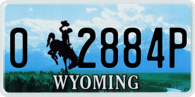 WY license plate 02884P