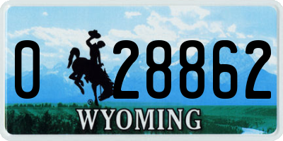 WY license plate 028862