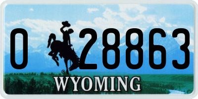 WY license plate 028863