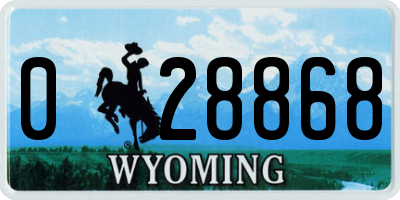 WY license plate 028868