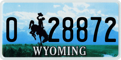WY license plate 028872