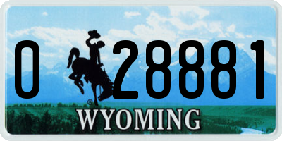 WY license plate 028881