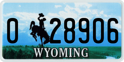 WY license plate 028906
