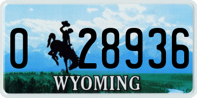 WY license plate 028936