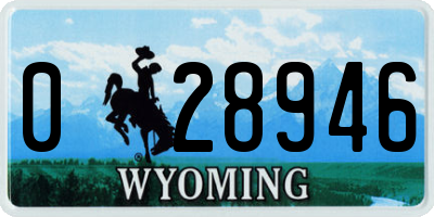 WY license plate 028946