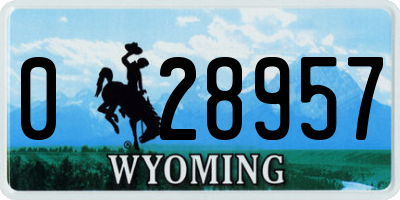 WY license plate 028957