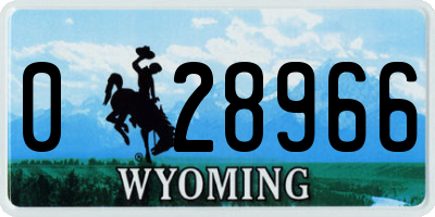 WY license plate 028966