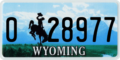 WY license plate 028977