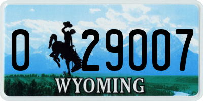 WY license plate 029007