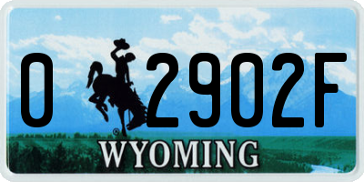 WY license plate 02902F