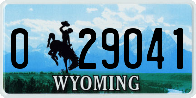 WY license plate 029041