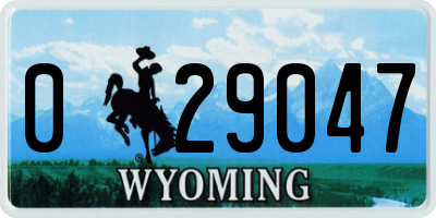 WY license plate 029047