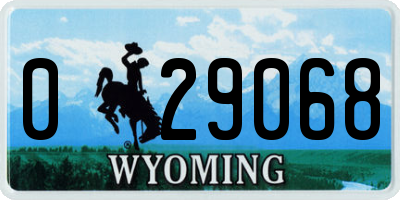WY license plate 029068