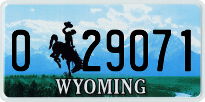 WY license plate 029071