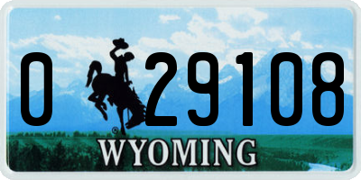 WY license plate 029108