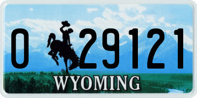 WY license plate 029121