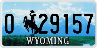 WY license plate 029157