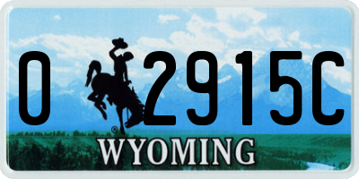 WY license plate 02915C