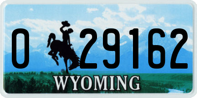 WY license plate 029162