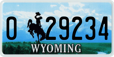 WY license plate 029234