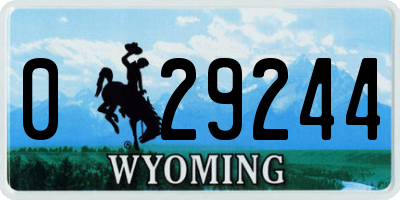 WY license plate 029244