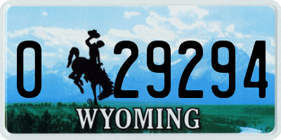 WY license plate 029294
