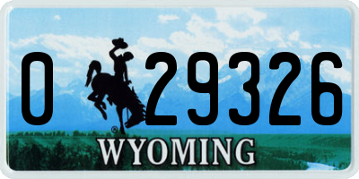 WY license plate 029326