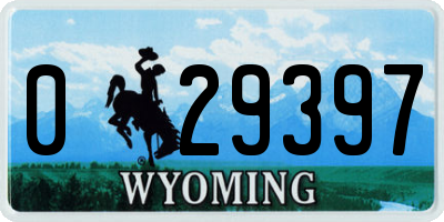 WY license plate 029397
