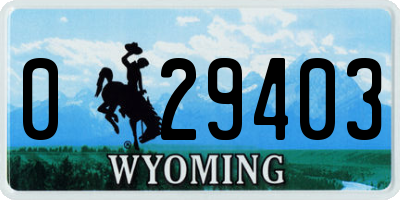 WY license plate 029403