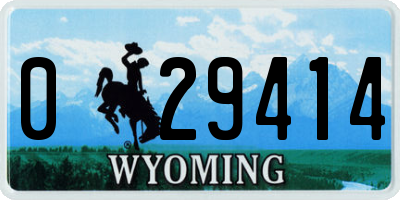 WY license plate 029414