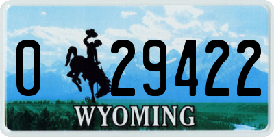 WY license plate 029422