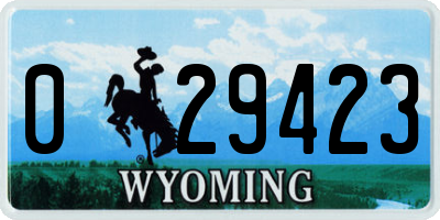 WY license plate 029423