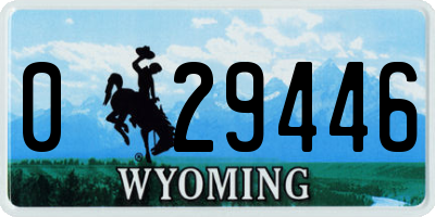 WY license plate 029446
