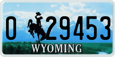 WY license plate 029453