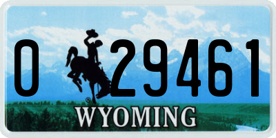 WY license plate 029461