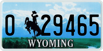 WY license plate 029465