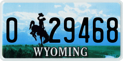 WY license plate 029468