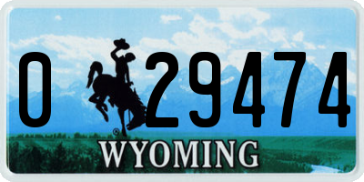 WY license plate 029474
