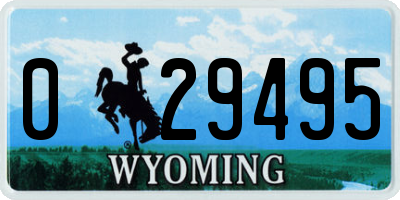 WY license plate 029495